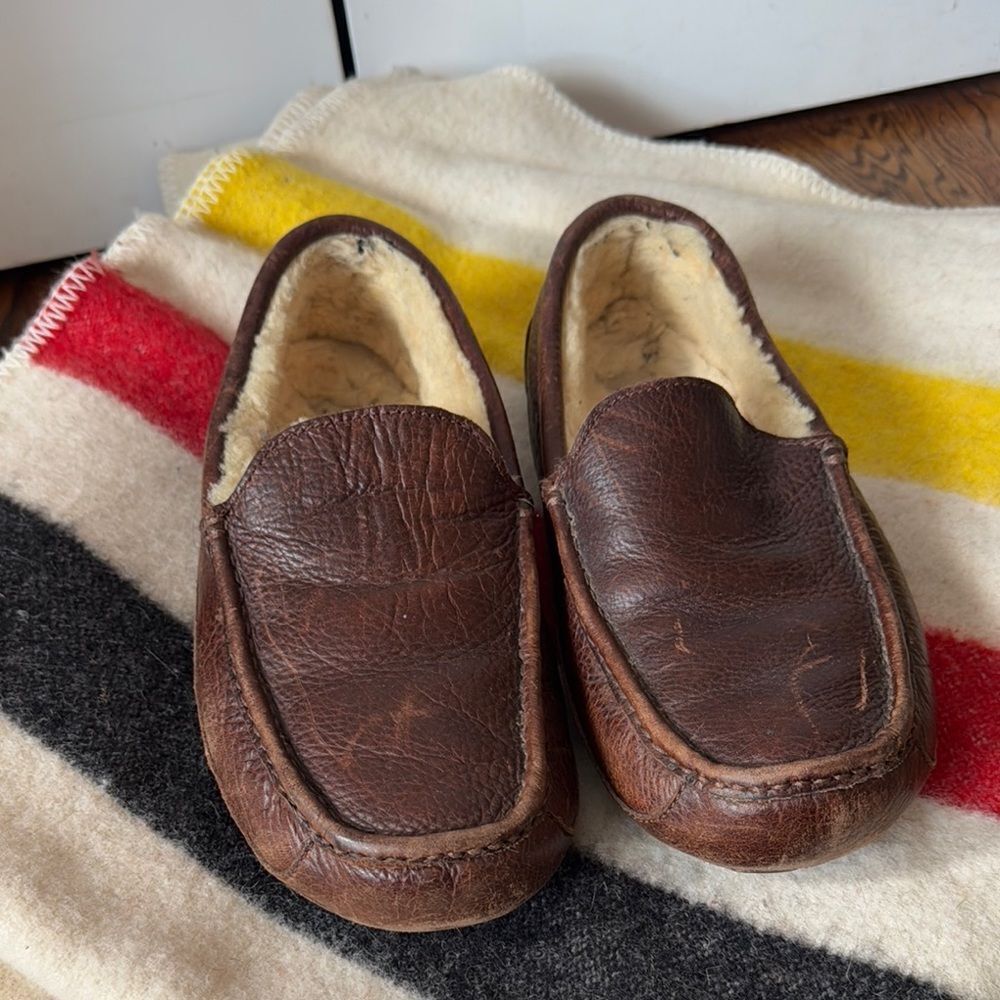 Ugg Ascot Brown Leather Loafers - 11